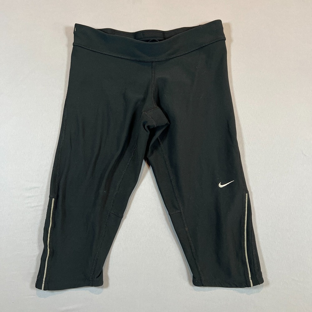 Nike Filament Capri Tights Womens S Black Stretch Dri Fit High Waisted Running